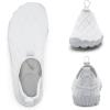 WateLves Barefoot Water Shoes Women Men Breathable Wide Toe Slip On Beach Walking Shoes Comfortable Travel Minimalist Zero Drop Sneakers(White)