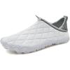 WateLves Barefoot Water Shoes Women Men Breathable Wide Toe Slip On Beach Walking Shoes Comfortable Travel Minimalist Zero Drop Sneakers(White/Grey)