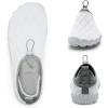 WateLves Barefoot Water Shoes Women Men Breathable Wide Toe Slip On Beach Walking Shoes Comfortable Travel Minimalist Zero Drop Sneakers(White/Grey)