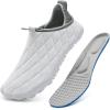 WateLves Barefoot Water Shoes Women Men Breathable Wide Toe Slip On Beach Walking Shoes Comfortable Travel Minimalist Zero Drop Sneakers(White/Grey)