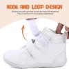 WateLves Toddler Little Kids Wide Barefoot Shoes Boys Girls Winter High Top Minimalist Sneakers Ankle Boots Leather Uniform Dress Shoes Naturally Splay(Pure White)