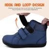WateLves Toddler Little Kids Wide Barefoot Shoes Boys Girls Winter High Top Minimalist Sneakers Ankle Boots Leather Uniform Dress Shoes Naturally Splay(Navy)