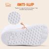 WateLves Toddler Little Kids Wide Barefoot Shoes Boys Girls Winter High Top Minimalist Sneakers Ankle Boots Leather Uniform Dress Shoes Naturally Splay(Pure White)