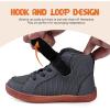 WateLves Toddler Little Kids Wide Barefoot Shoes Boys Girls Winter High Top Minimalist Sneakers Boots Walking Shoes for Indoor Outdoor | Naturally Splay | Flexible Fit(Dark Gray)