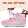 WateLves Toddler Little Kids Wide Barefoot Shoes Boys Girls Winter High Top Minimalist Sneakers Boots Walking Shoes for Indoor Outdoor | Naturally Splay | Flexible Fit(Pink)