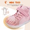 WateLves Toddler Little Kids Wide Barefoot Shoes Boys Girls Winter High Top Minimalist Sneakers Boots Walking Shoes for Indoor Outdoor | Naturally Splay | Flexible Fit(Pink)