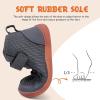 WateLves Toddler Little Kids Wide Barefoot Shoes Boys Girls Winter High Top Minimalist Sneakers Boots Walking Shoes for Indoor Outdoor | Naturally Splay | Flexible Fit(Dark Gray)