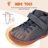 WateLves Toddler Little Kids Wide Barefoot Shoes Boys Girls Winter High Top Minimalist Sneakers Boots Walking Shoes for Indoor Outdoor | Naturally Splay | Flexible Fit(Dark Gray)