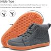 WateLves Toddler Little Kids Wide Barefoot Shoes Girls Boys Lightweight Boots Minimalist High Top Walking Shoes Breathable Comfort-Forward Ankle Support(Dark Gray)