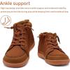 WateLves Toddler Little Kids Wide Barefoot Shoes Girls Boys Lightweight Boots Minimalist High Top Walking Shoes Breathable Comfort-Forward Ankle Support(Brown)