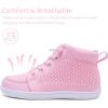 WateLves Toddler Little Kids Wide Barefoot Shoes Girls Boys Lightweight Boots Minimalist High Top Walking Shoes Breathable Comfort-Forward Ankle Support(Pink)
