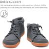 WateLves Toddler Little Kids Wide Barefoot Shoes Girls Boys Lightweight Boots Minimalist High Top Walking Shoes Breathable Comfort-Forward Ankle Support(Dark Gray)