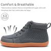 WateLves Toddler Little Kids Wide Barefoot Shoes Girls Boys Lightweight Boots Minimalist High Top Walking Shoes Breathable Comfort-Forward Ankle Support(Dark Gray)