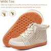 WateLves Toddler Little Kids Wide Barefoot Shoes Girls Boys Lightweight Boots Minimalist High Top Walking Shoes Breathable Comfort-Forward Ankle Support(Beige)