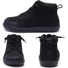 WateLves Toddler Little Kids Wide Barefoot Shoes Girls Boys Lightweight Boots Minimalist High Top Walking Shoes Breathable Comfort-Forward Ankle Support(Black)