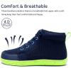 WateLves Toddler Little Kids Wide Barefoot Shoes Girls Boys Lightweight Boots Minimalist High Top Walking Shoes Breathable Comfort-Forward Ankle Support(Navy)