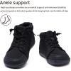 WateLves Toddler Little Kids Wide Barefoot Shoes Girls Boys Lightweight Boots Minimalist High Top Walking Shoes Breathable Comfort-Forward Ankle Support(Black)