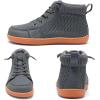 WateLves Toddler Little Kids Wide Barefoot Shoes Girls Boys Lightweight Boots Minimalist High Top Walking Shoes Breathable Comfort-Forward Ankle Support(Dark Gray)