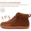 WateLves Toddler Little Kids Wide Barefoot Shoes Girls Boys Lightweight Boots Minimalist High Top Walking Shoes Breathable Comfort-Forward Ankle Support(Brown)