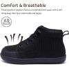 WateLves Toddler Little Kids Wide Barefoot Shoes Girls Boys Lightweight Boots Minimalist High Top Walking Shoes Breathable Comfort-Forward Ankle Support(Black)