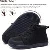 WateLves Toddler Little Kids Wide Barefoot Shoes Girls Boys Lightweight Boots Minimalist High Top Walking Shoes Breathable Comfort-Forward Ankle Support(Black)