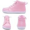 WateLves Toddler Little Kids Wide Barefoot Shoes Girls Boys Lightweight Boots Minimalist High Top Walking Shoes Breathable Comfort-Forward Ankle Support(Pink)