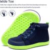 WateLves Toddler Little Kids Wide Barefoot Shoes Girls Boys Lightweight Boots Minimalist High Top Walking Shoes Breathable Comfort-Forward Ankle Support(Navy)