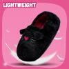 WateLves Toddler Slippers Unisex-Child Full Wrapped Bedroom Slipper Boys Girls Comfortable Winter House Shoes(Toddler/Little Kid/Big Kid)(Black Cat)