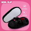 WateLves Toddler Slippers Unisex-Child Full Wrapped Bedroom Slipper Boys Girls Comfortable Winter House Shoes(Toddler/Little Kid/Big Kid)(Black Cat)
