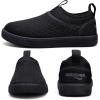 WateLves Toddler Water Shoes Kids Boys and Girls – Quick-Dry Multi-Purpose Casual Water Sneakers Slip On with Drainage Holes for Swim Walking Beach Vacation Essentials(Black)