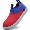 WateLves Toddler Water Shoes Kids Boys and Girls – Quick-Dry Multi-Purpose Casual Water Sneakers Slip On with Drainage Holes for Swim Walking Beach Vacation Essentials(Red/Blue)
