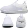 WateLves Toddler Water Shoes Kids Boys and Girls – Quick-Dry Multi-Purpose Casual Water Sneakers Slip On with Drainage Holes for Swim Walking Beach Vacation Essentials(White)