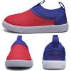 WateLves Toddler Water Shoes Kids Boys and Girls – Quick-Dry Multi-Purpose Casual Water Sneakers Slip On with Drainage Holes for Swim Walking Beach Vacation Essentials(Red/Blue)