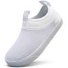 WateLves Toddler Water Shoes Kids Boys and Girls – Quick-Dry Multi-Purpose Casual Water Sneakers Slip On with Drainage Holes for Swim Walking Beach Vacation Essentials(White)