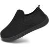 WateLves Wide Toddler Barefoot Shoes Little Boys Girls Slip On Shoes Quick Dry Lightweight Breathable Walking Shoes(Black)
