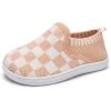 WateLves Wide Toddler Barefoot Shoes Little Boys Girls Slip On Shoes Quick Dry Lightweight Breathable Walking Shoes(Checkerboard Brown)