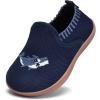 WateLves Wide Toddler Barefoot Shoes Little Boys Girls Slip On Shoes Quick Dry Lightweight Breathable Walking Shoes(Dark Blue Shark)