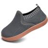 WateLves Wide Toddler Barefoot Shoes Little Boys Girls Slip On Shoes Quick Dry Lightweight Breathable Walking Shoes(Dark Gray)
