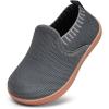 WateLves Wide Toddler Barefoot Shoes Little Boys Girls Slip On Shoes Quick Dry Lightweight Breathable Walking Shoes(Dark Gray)