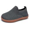 WateLves Wide Toddler Barefoot Shoes Little Boys Girls Slip On Shoes Quick Dry Lightweight Breathable Walking Shoes(Dark Gray)