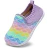 WateLves Wide Toddler Barefoot Shoes Little Boys Girls Slip On Shoes Quick Dry Lightweight Breathable Walking Shoes(Purple Fish Scales)