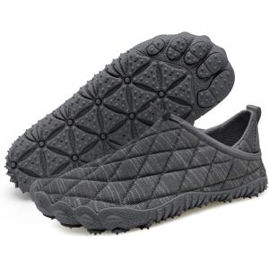 WateLves Barefoot Water Shoes Women Men Breathable Wide Toe Slip On Beach Walking Shoes Comfortable Travel Minimalist Zero Drop Sneakers(Dark Grey)