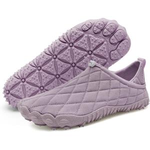 WateLves Barefoot Water Shoes Women Men Breathable Wide Toe Slip On Beach Walking Shoes Comfortable Travel Minimalist Zero Drop Sneakers(Light Purple-)