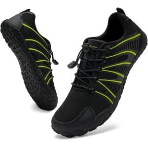 WateLves Barefoot Water Shoes Women Men Breathable Wide Width Toe Box Beach Walking Shoes Comfortable Slip On Minimalist Sneakers for Travel Hiking(B-black/Green)