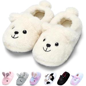 WateLves Toddler Slippers Unisex-Child Full Wrapped Bedroom Slipper Boys Girls Comfortable Winter House Shoes(Toddler/Little Kid/Big Kid)(Polar Bear)