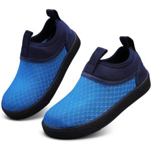 WateLves Toddler Water Shoes Kids Boys and Girls – Quick-Dry Multi-Purpose Casual Water Sneakers Slip On with Drainage Holes for Swim Walking Beach Vacation Essentials(Blue)