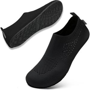 WateLves Womens Barefoot Water Shoes Travel House Slippers for Indoor and Outdoor Aqua Socks for Beach Swim Surf Yoga Dancing Camping Must Haves(Shiny/Black)