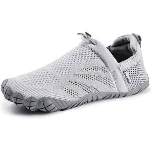 WateLves Water Shoes for Men Women – Comfortable Lightweight Barefoot Shoes for Beach Swim Pool Yoga Boating Water Aerobics(Light Gray)