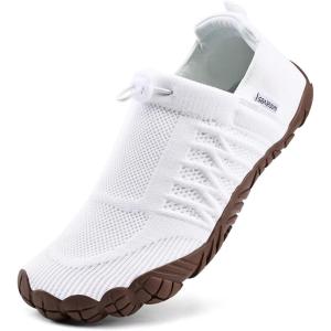 WateLves Barefoot Water Shoes Women Men Minimalist Walking Hiking Shoes Comfortable Sneakers for Trekking | Trail Running | Climbing(White-coffee)