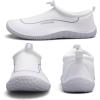 WateLves Water Shoes Womens Mens Multi-Purpose Barefoot Shoes Beach Swim Yoga Aqua Socks with Adjustable Buckle Thick Sole for Indoor Outdoor(White)